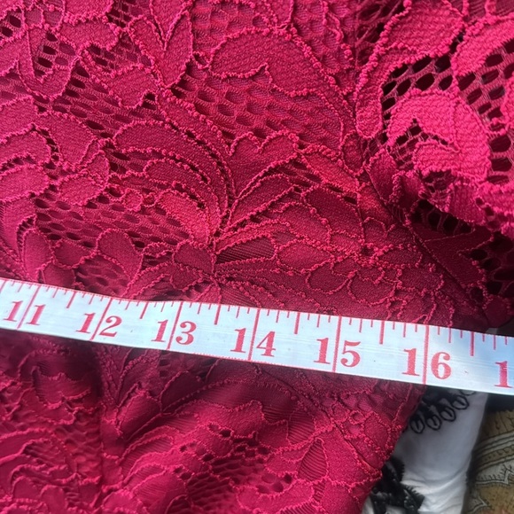 Precis petite women’s red lace short sleeve dress 4 - Picture 6 of 10